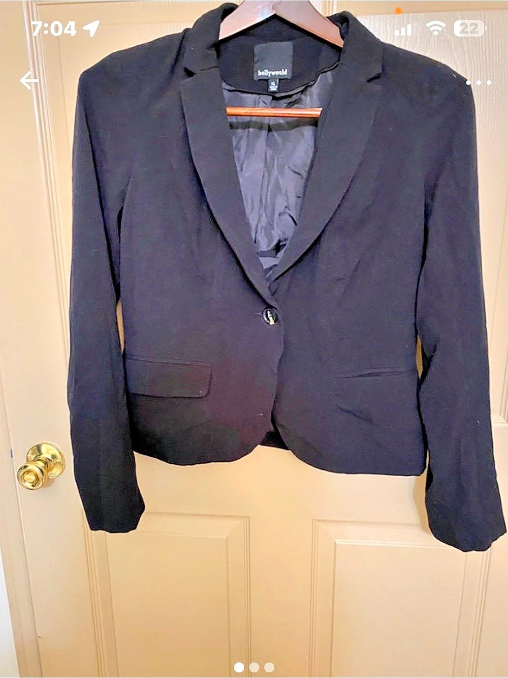 Hollywould Women's Black One-Button Blazer
